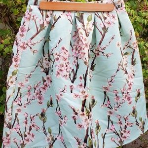 Alya Light Pleat Cherry Blossom Skirt